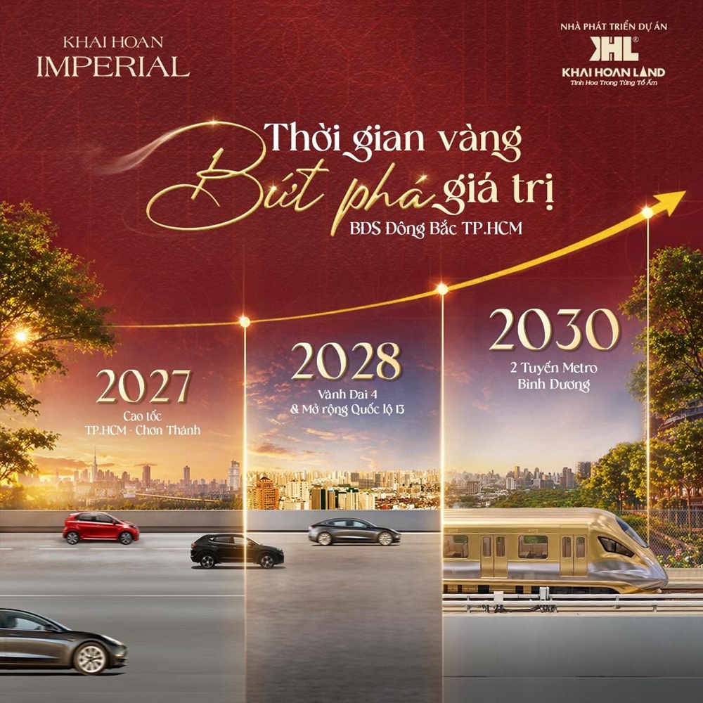 Ba làn sóng Vành đai 3, mở rộng QL13 và Metro hội tụ tạo nên cú hích hạ tầng chưa từng có quanh Khải Hoàn Imperial