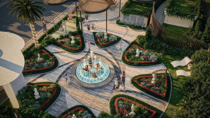 Công viên tinh hoa hội tụ và quảng trường tri thức là 2 điểm nhấn cảnh quan tại khối đế