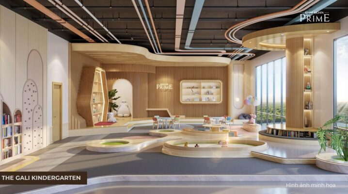 Trường mầm non trải rộng trên 2 tầng với tổng diện tích 1.728,41 m2