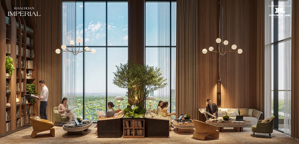 Hệ tiện ích Executive Life gồm Business Lounge và Co-working café giúp cư dân làm việc ngay trong tòa nhà 