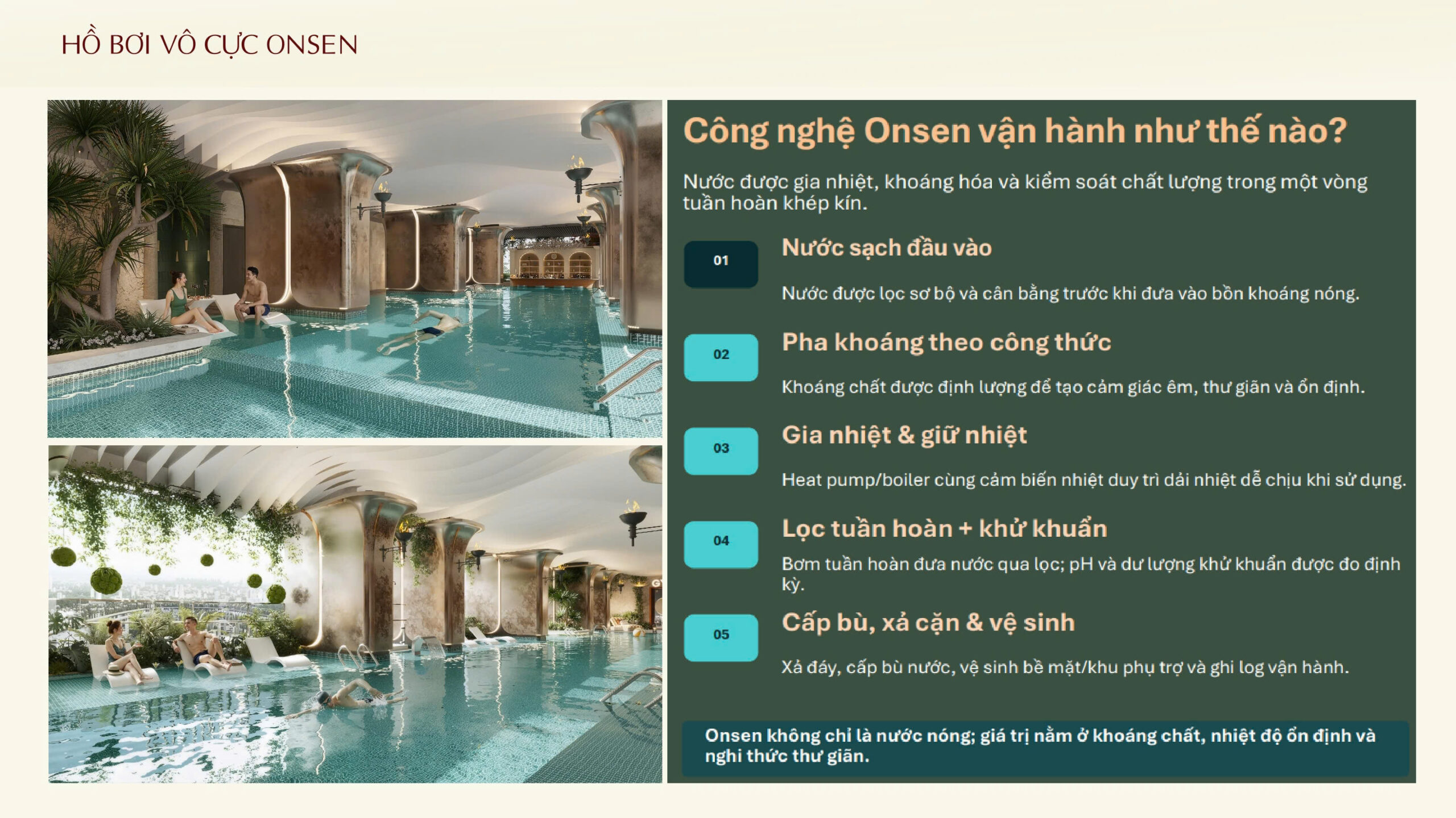 Hồ Onsen Khải Hoàn Imperial - Trải nghiệm khoáng nóng chuẩn nghỉ dưỡng giữa không trung 5 Hồ Onsen tại Khải Hoàn Imperial được đầu tư hệ thống công nghệ vận hành hiện đại