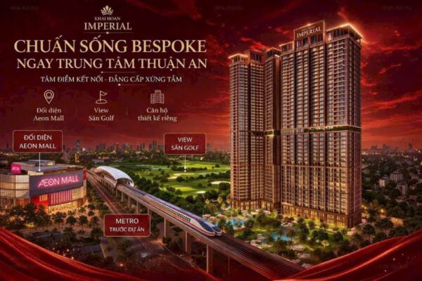 Khải Hoàn Imperial AEON Mall nằm đối diện nhau ngay trên Đại lộ Bình Dương