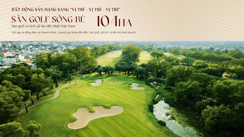 Khải Hoàn Imperial đối diện AEON Mall Bình Dương Canary và liền kề Sân Golf Sông Bé rộng khoảng 104ha