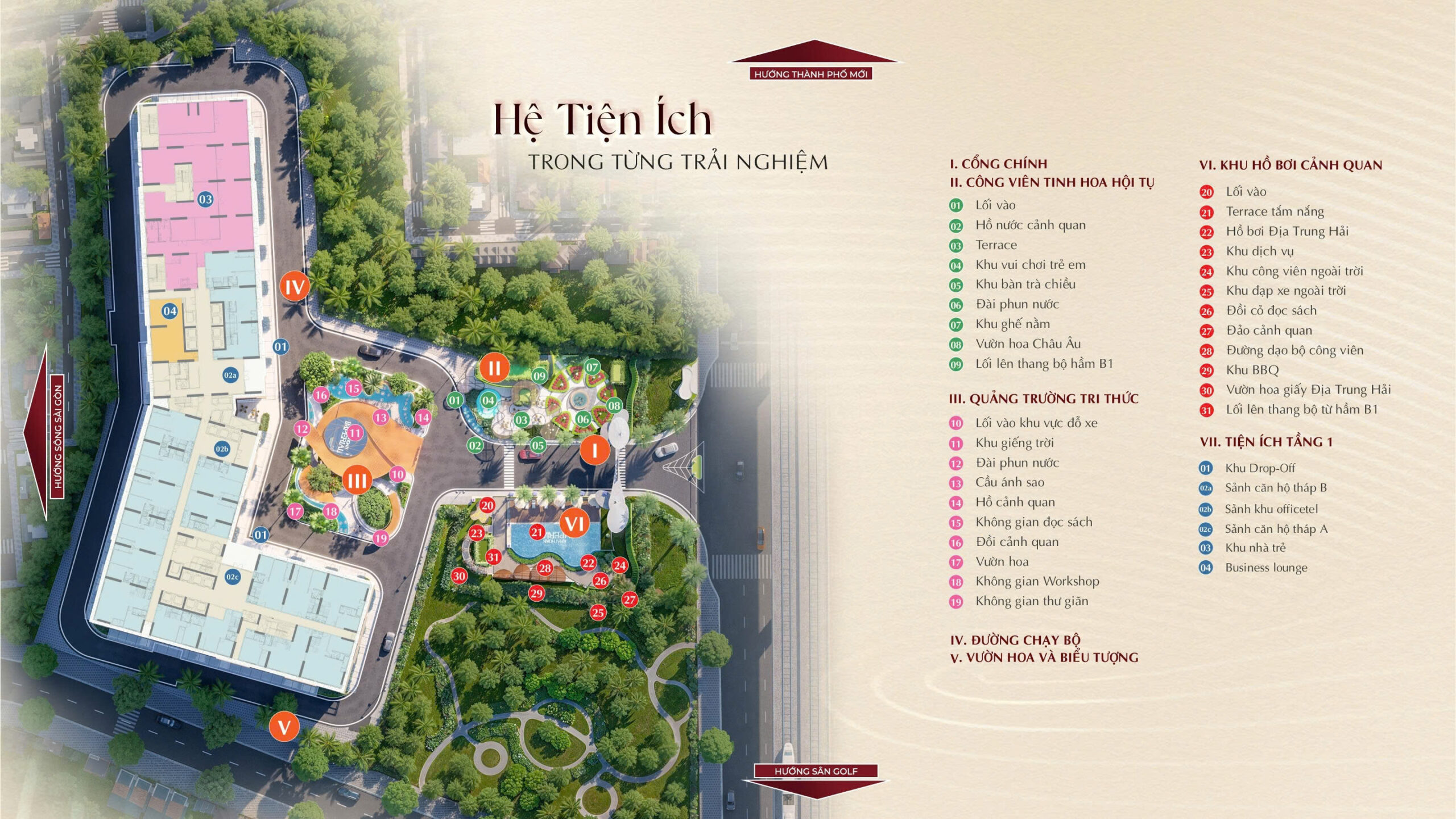 Phong thủy Khải Hoàn Imperial còn được củng cố nhờ dành phần lớn diện tích cho không gian mở và cây xanh