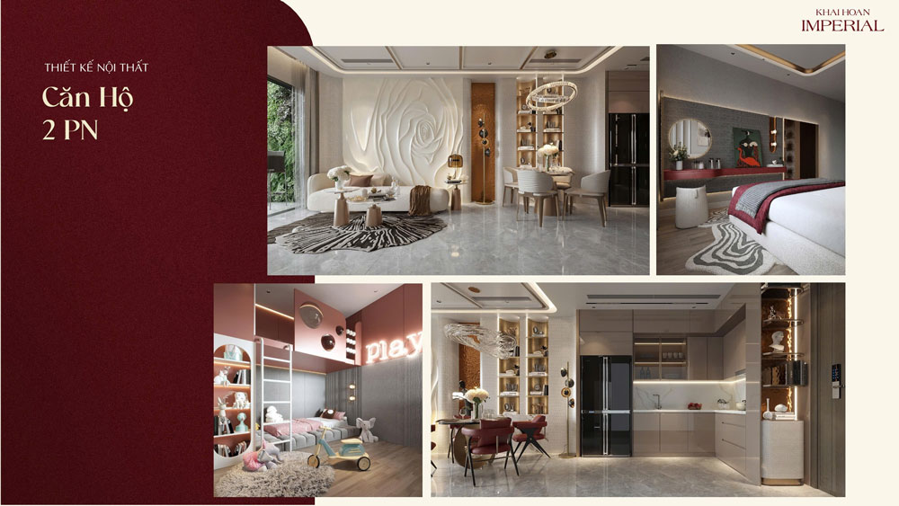 Thiết kế nội thất căn hộ 2 phòng ngủ sang trọng và hiện đại tại Khải Hoàn Imperial